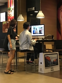 This guy actually showed up with his iMac in a McDonalds
