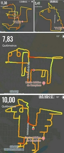 This guy drew some animals while running using the Nike Run Club app