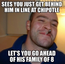 This guy in front of me at Chipotle tonight Thanks man