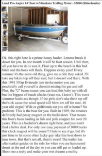 This guy knows how to sell a boat