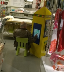 This guy  playing games in Ikea Kids department