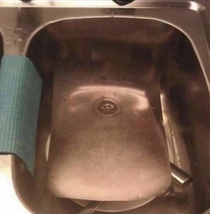 This guy printed a picture of a clean sink to cover the dirty dishes He lives in  but his wife will kill him in 