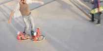 This Guy Took  Leafblowers And A Skateboard Deck And Turned Them Into A Wonderfully Goofy Hoverboard