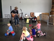 This guy was playing at Oskar Blues Brewery when a bunch of bikers showed up