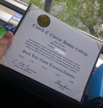 This guys office mate made a counterfeit of his diploma and placed it in front of the actual diploma He didnt notice it for three months Guy sat there for three months directly across from him cool as ice