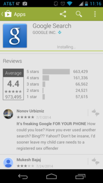 This guys review of Google Search in the Play Store