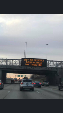 This highway sign near where I live in the suburbs of Chicago