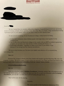 This hilarious letter I got from a college