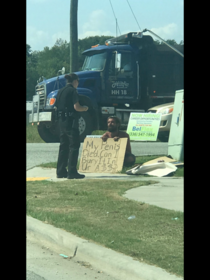 This homeless mans sign