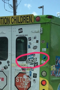 This ice cream man is making sure the children stay woke