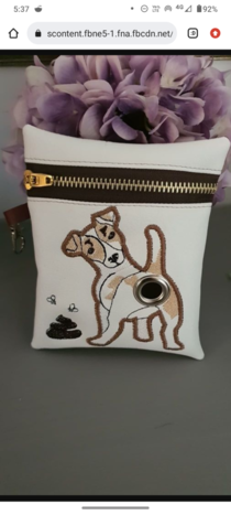 This is a bag for dispensing dog pooh bags