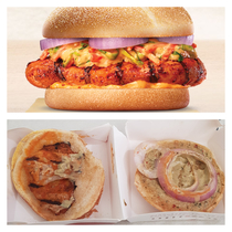 This is Burger Kings Chicken Tandoori Grill burger What they advertise is above and what they delivered to me today is below