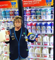 This is Charlene Charlene is a Walmart employee that poses with various products for her stores local Facebook page Charlene is awesome
