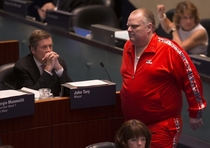 This is how former Toronto mayor Rob Ford showed up at council today