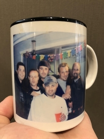 This is my favorite mug I got it at a thrift store and have no idea who these people are