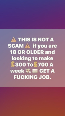 THIS IS NOT A SCAM