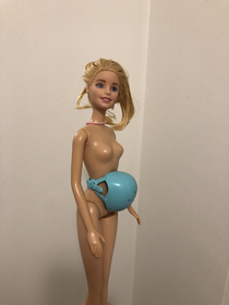 This is pregnant Barbie made by my daughter next level creativity