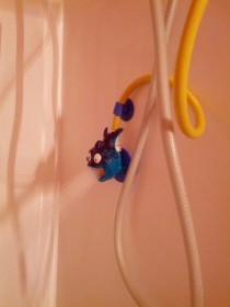This is the shower head that my  year old cousin hates because he thinks its throwing up on him