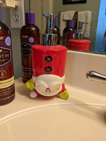 This is the soap dispenser in my in-laws house What are the implications here