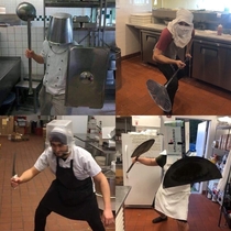 This is what my lil bro does at work Choose your fighter