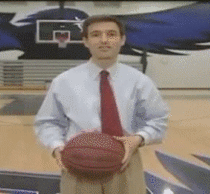 This journalist was reenacting a one in a million dunk a school kid had done the day before
