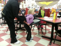 This kid who got stuck in a chair