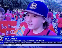 This kid who managed to sneak an oldie but a goodie past the local news
