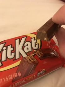 This Kit Kat was missing the wafer in the middle