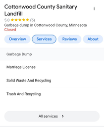 This landfill offers marriage license