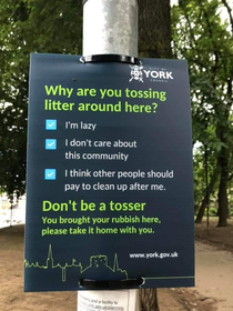 This litter sign in England