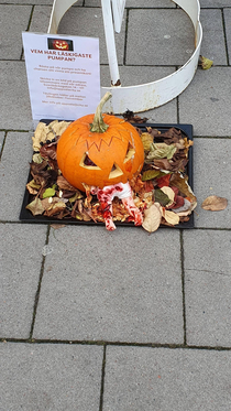 This local halloween decoration outside a pharmacy in sweden