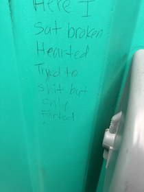 This majestic poetry inside a port-a-potty