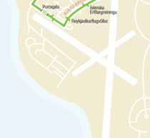 This map of Reykjavk airport looks like a guy with his hand down a garbage can