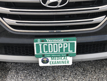 This medical examiners license plate