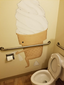 This mural in a local ice cream store bathroom