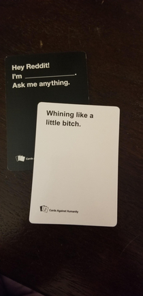 This pairing came up during cards against humanity