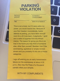 This parking violation my friend was given
