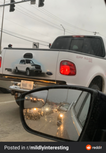 This person has a photo of their truck on their truck