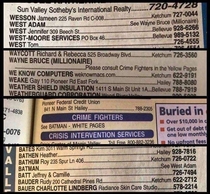 This phone book of Ketchum Idaho