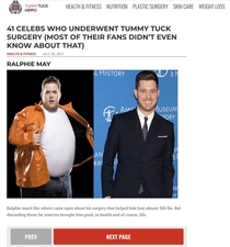 This Piece-of-Shit click bait ad is using a photo of Michael Buble to claim that Ralphie May lost  pounds and saved his life Fuck this place