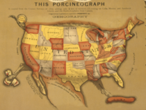 This  pig map of the United States includes a sausage Cuba