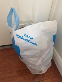 This plastic bag has some serious self esteem issues