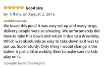 This pool gets  stars for its ease to take down