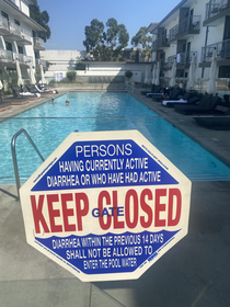 This pool side sign in LA 