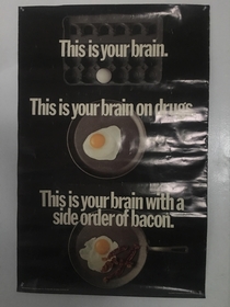 This poster hanging in my  year old brothers room