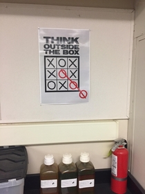 This poster in class says to cheat at Tic-Tac Toe
