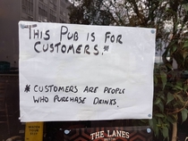 This pub is for customers
