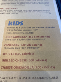 This restaurant I went to has an up charge for loud and wild children