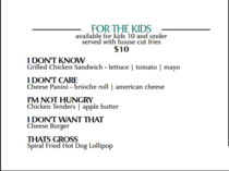 This Restaurant Menu for Kids in Montgomery NY