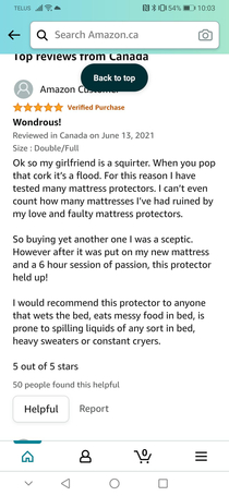 This review for a mattress protector 